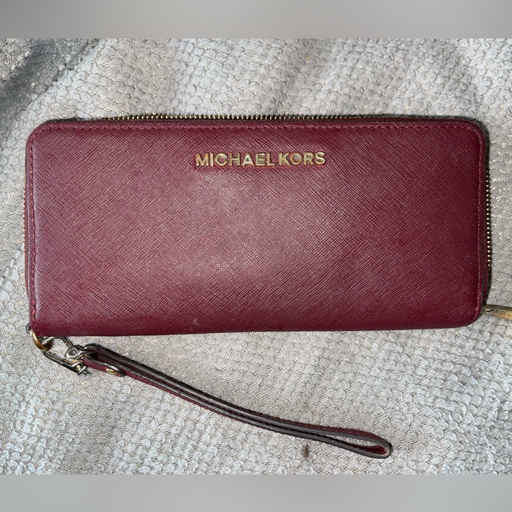 Burgundy Michael Kors Wristlet